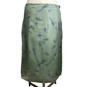 Vintage Harolds Blue Bonnet Fairy Core Prarie Dainty Layered Midi Skirt Size 2